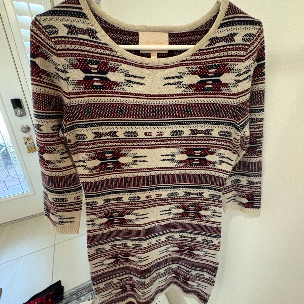 Skies Are Blue Southwestern Patterned Dress